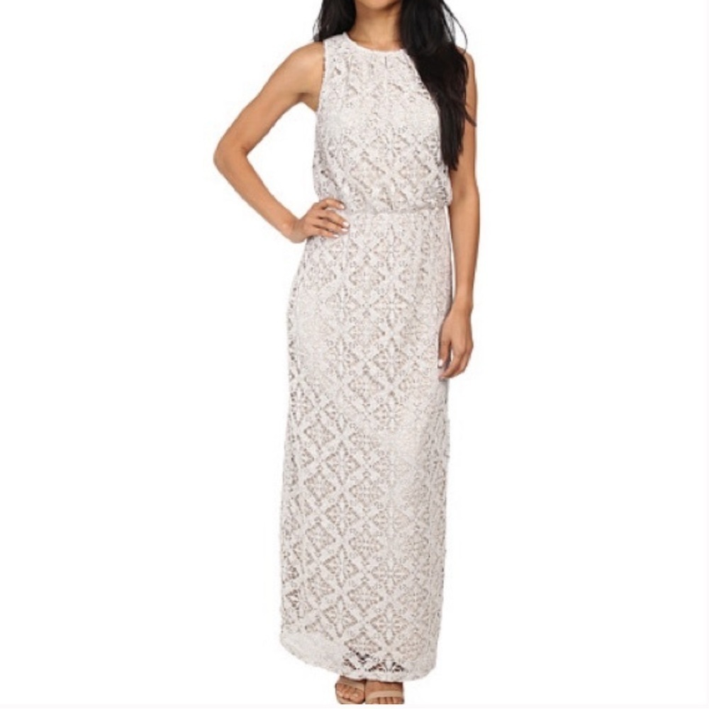 Like new London Times cream lace maxi dress